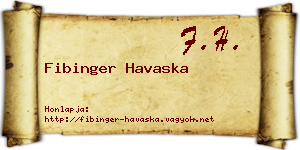 Fibinger Havaska névjegykártya